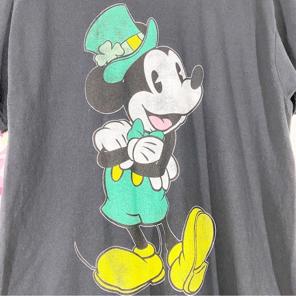 Disney Mickey Mouse St. Patrick’s Graphic Short Sleeves Crew Neck Shirt L - Picture 4 of 6